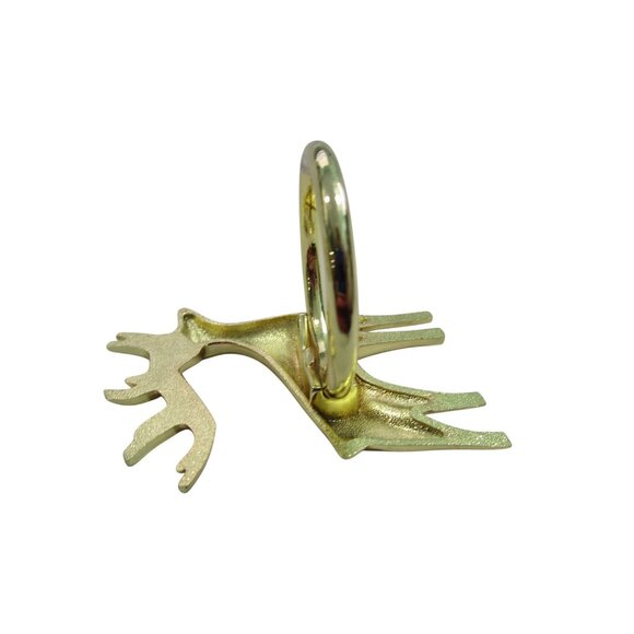 Reindeer Napkin Rings Gold Tone Metal GUC Four Holiday Christmas Table - Picture 13 of 15